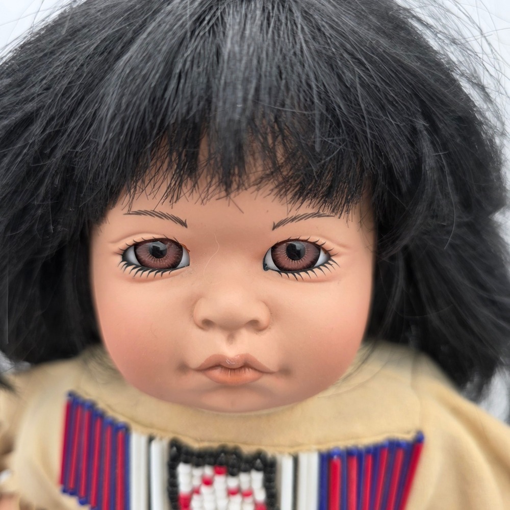 Vtg Hamilton‎ Collection Native American Doll Little Cloud 15" Tan Beaded Fringe - Picture 7 of 16